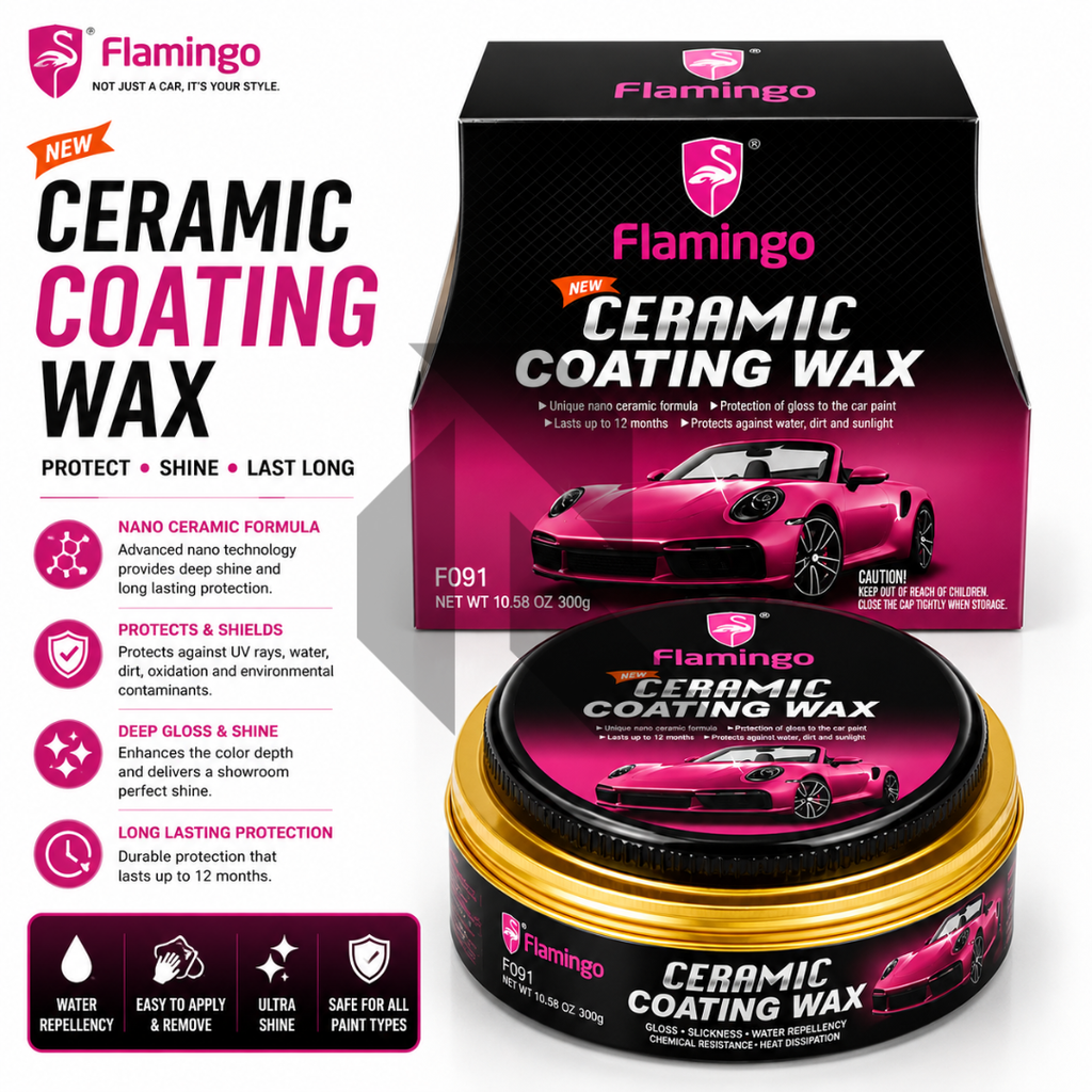 Flamingo Ceramic Coating Wax 300G – Long Lasting High Gloss Paint Protection Wax