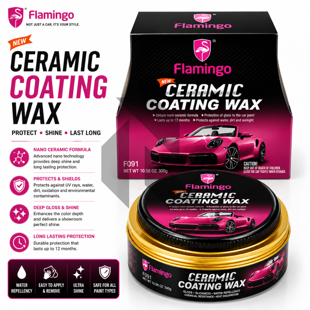 Flamingo Ceramic Coating Wax 300G – Long Lasting High Gloss Paint Protection Wax