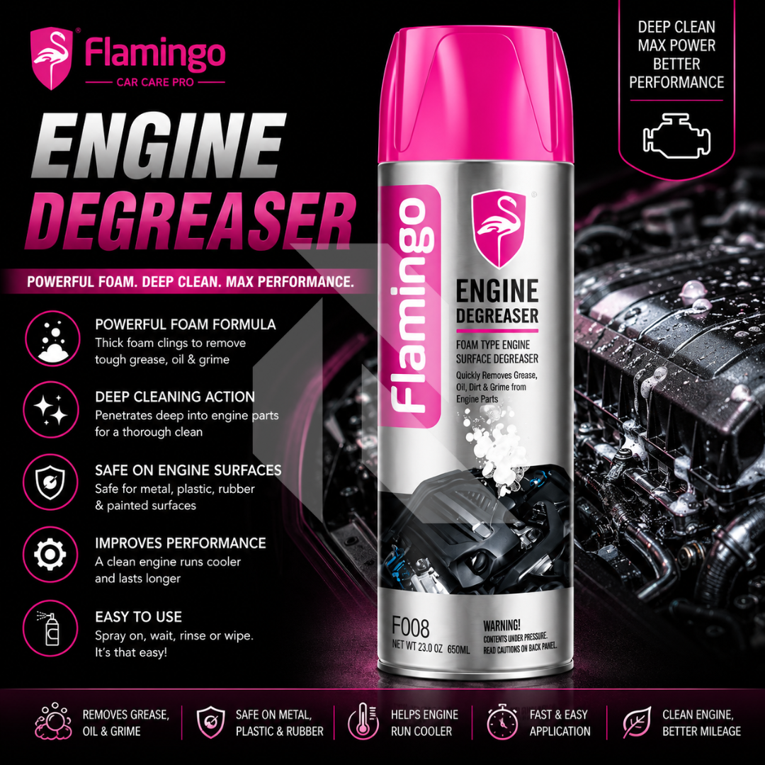 Flamingo Engine Degreaser 650ml – Heavy Duty Engine Cleaner Spray for Grease, Oil & Dirt Removal