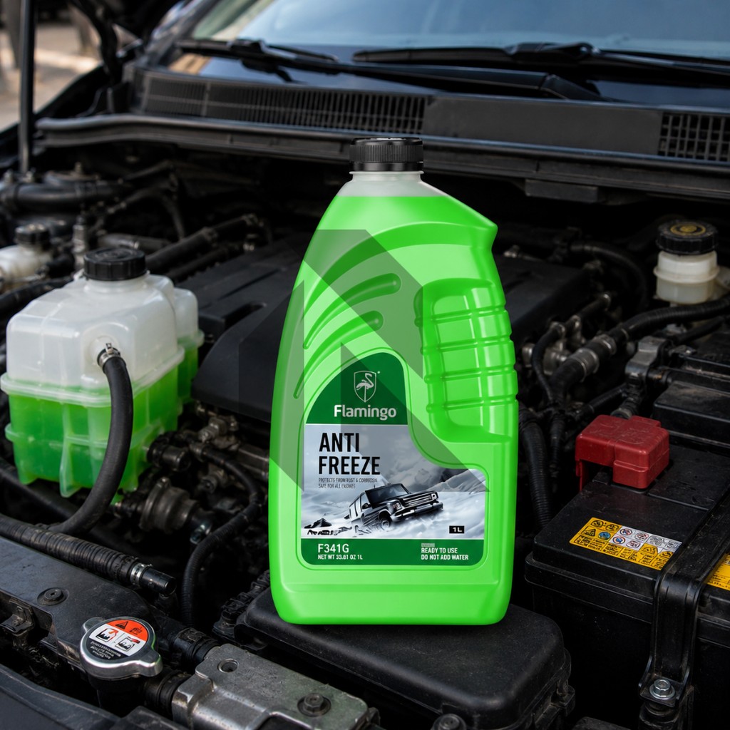 Flamingo Anti Freeze Green 1L – Ready to Use Engine Coolant & Radiator Antifreeze