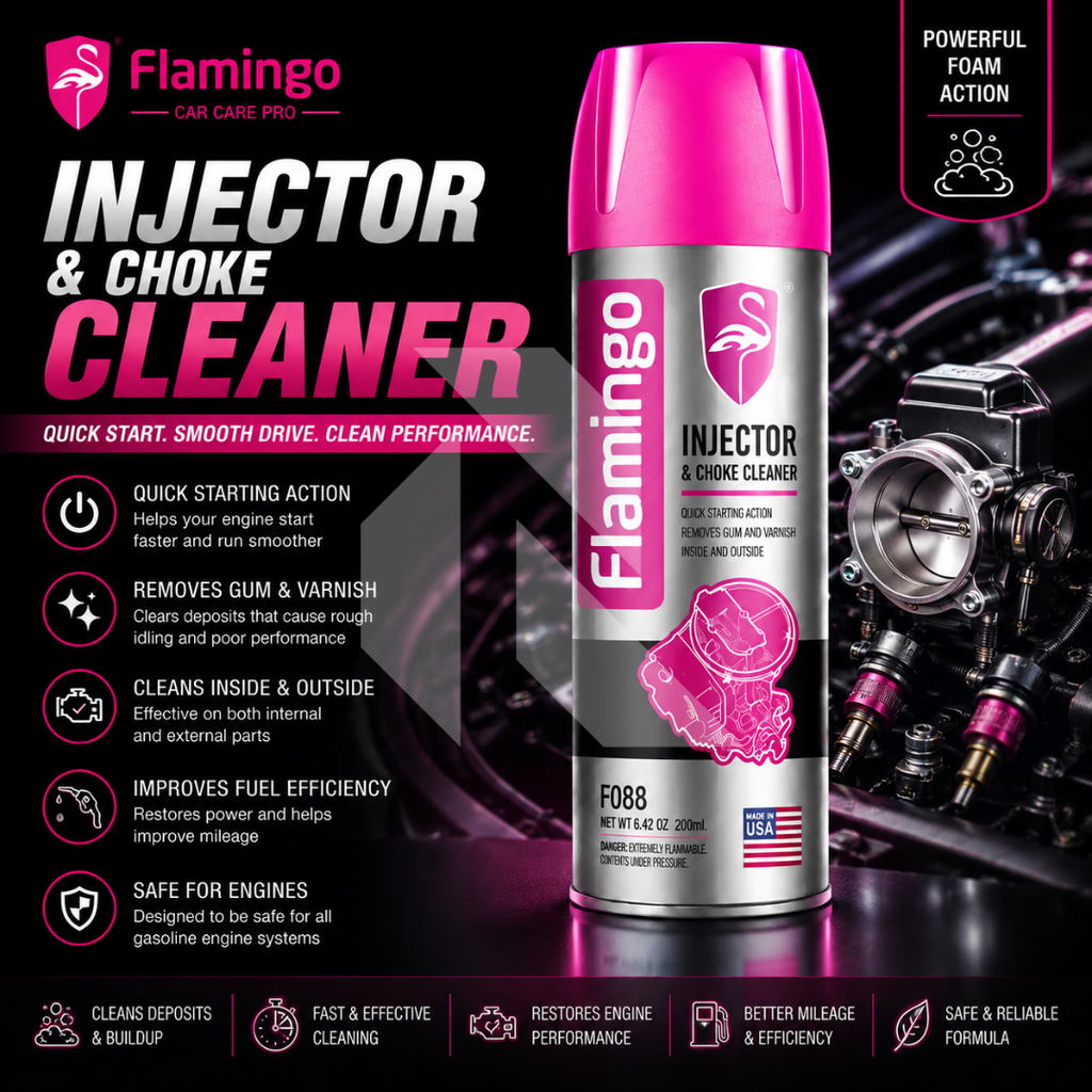 Flamingo Injector & Choke Cleaner 220ml – Carburetor, Throttle Body & Fuel System Cleaner Spray