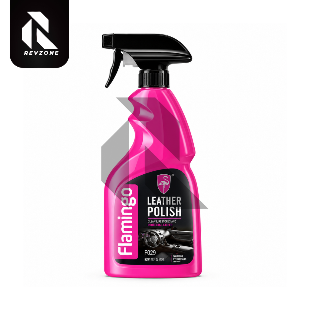 Flamingo Leather Polish Spray 500ml – Leather Cleaner, Conditioner & Protectant for Car Seats & Interior
