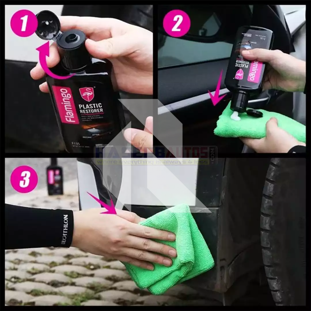 Flamingo Plastic Restorer 300ML – Trim & Plastic Restorer for Exterior Black Plastic & Rubber