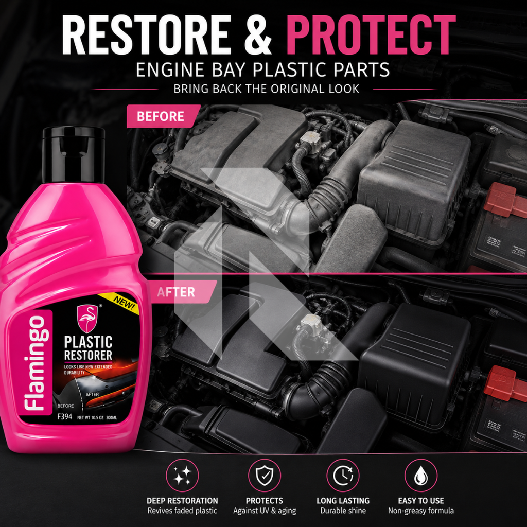 Flamingo Plastic Restorer 300ML – Trim & Plastic Restorer for Exterior Black Plastic & Rubber