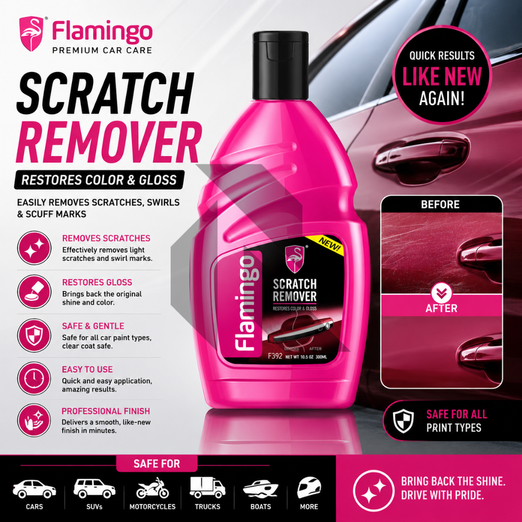 Flamingo Scratch Remover 300ml – Car Paint Scratch, Swirl Mark & Water Spot Remover Polish