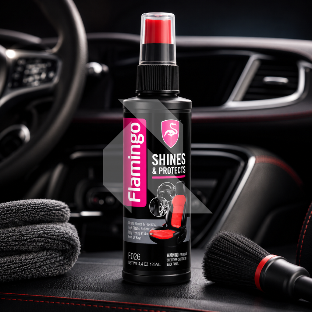 Flamingo Shine & Protectant Spray 118ml – Interior Plastic, Vinyl & Rubber Polish