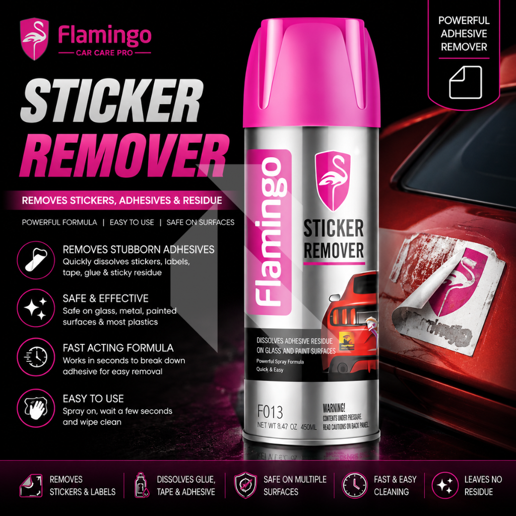 Flamingo Sticker Remover 450ml – Adhesive, Glue & Label Residue Remover Spray for Cars