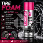Flamingo Tire Foam 650ml – Instant Tire Shine & Cleaning Foam for Deep Black Finish
