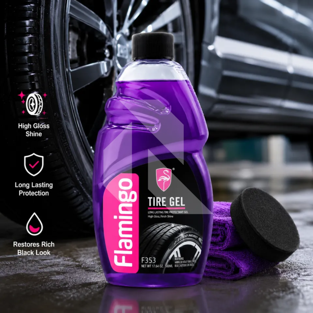 Flamingo Tire Gel 500ml – Long Lasting Tire Shine & Rubber Protectant