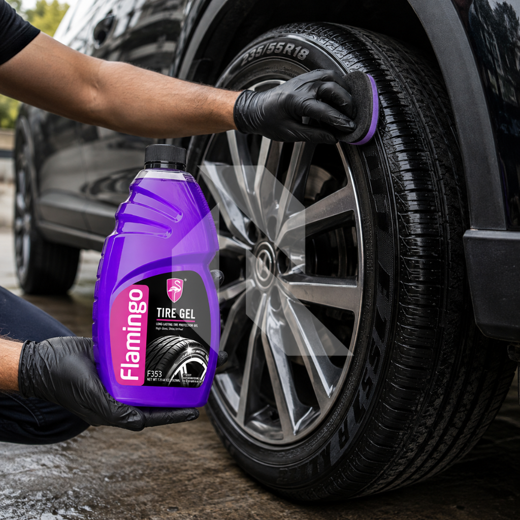 Flamingo Tire Gel 500ml – Long Lasting Tire Shine & Rubber Protectant