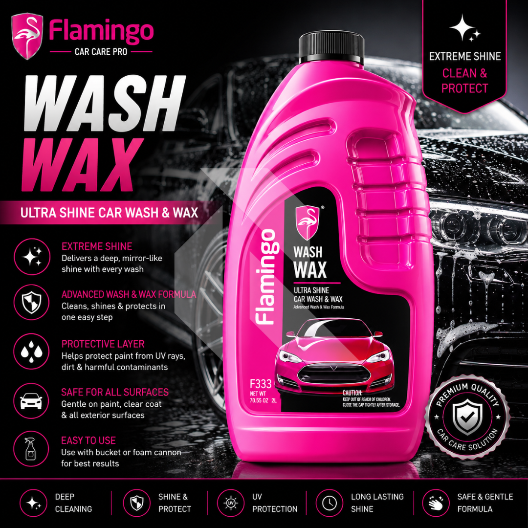 Flamingo Car Wash & Wax Shampoo 2L – High Foam pH Balanced Car Cleaning Shampoo