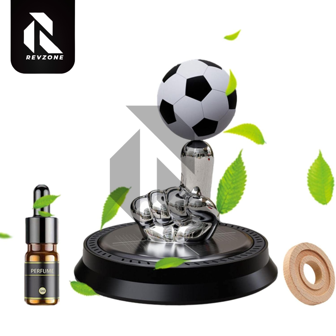 Solar Powered Rotating Football Car Dashboard Air Freshener – 360° Fragrance Diffuser