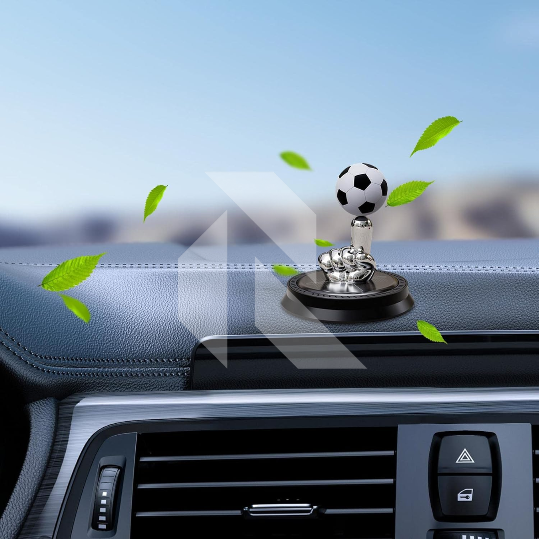 Solar Powered Rotating Football Car Dashboard Air Freshener – 360° Fragrance Diffuser