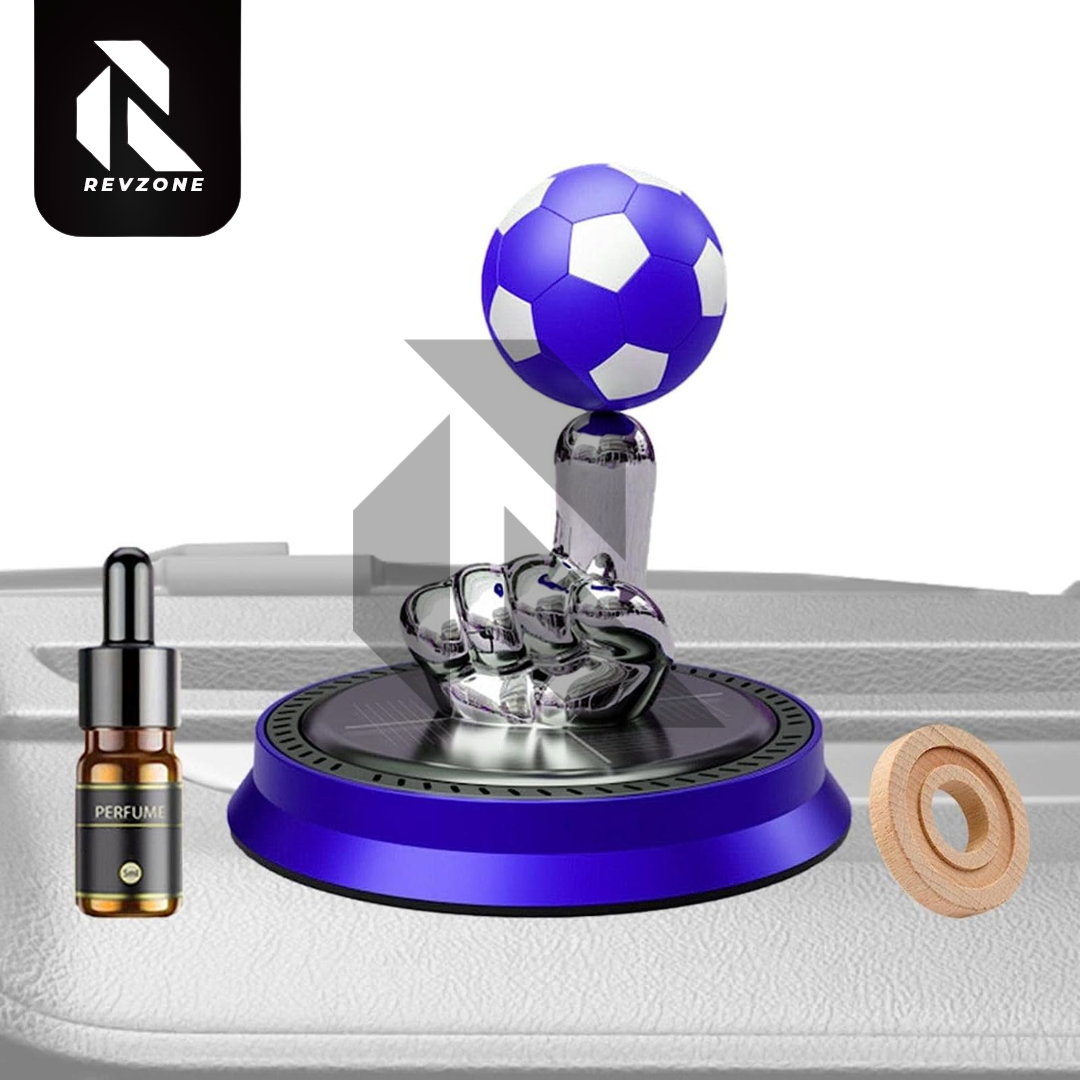 Solar Powered Rotating Football Car Dashboard Air Freshener – 360° Fragrance Diffuser