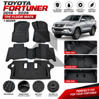 Toyota Fortuner 2016-2026 TPE Floor Mats – Waterproof Custom Fit All-Weather Car Floor Mats