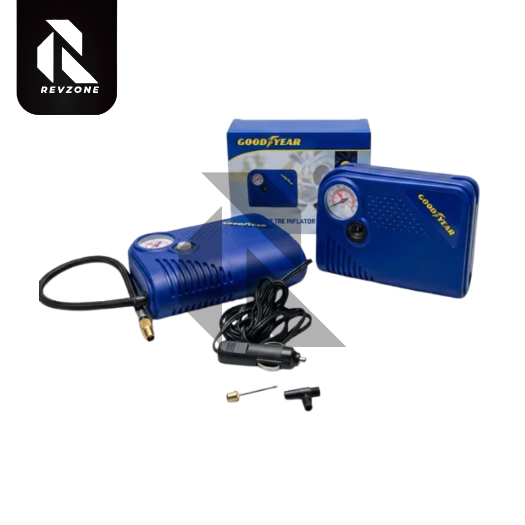 Goodyear Powerful Mini Tire Inflator 12V Portable Air Compressor for Car, Bike & Bicycle Tires
