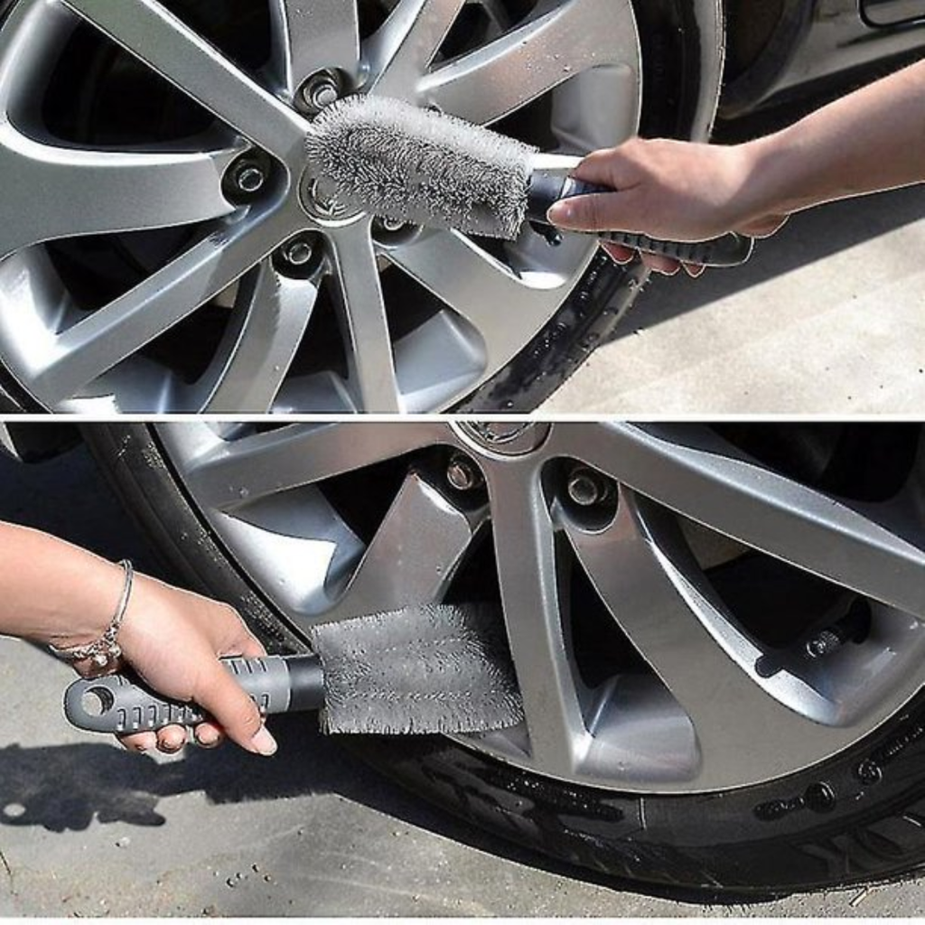 Auto Hub Car Alloy Wheels, Tires & Rims Cleaning Brush (Gray)