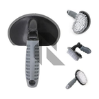 Tyre Cleaning Brush for Car – Long Bristles & Anti-Slip Handle (Gray)