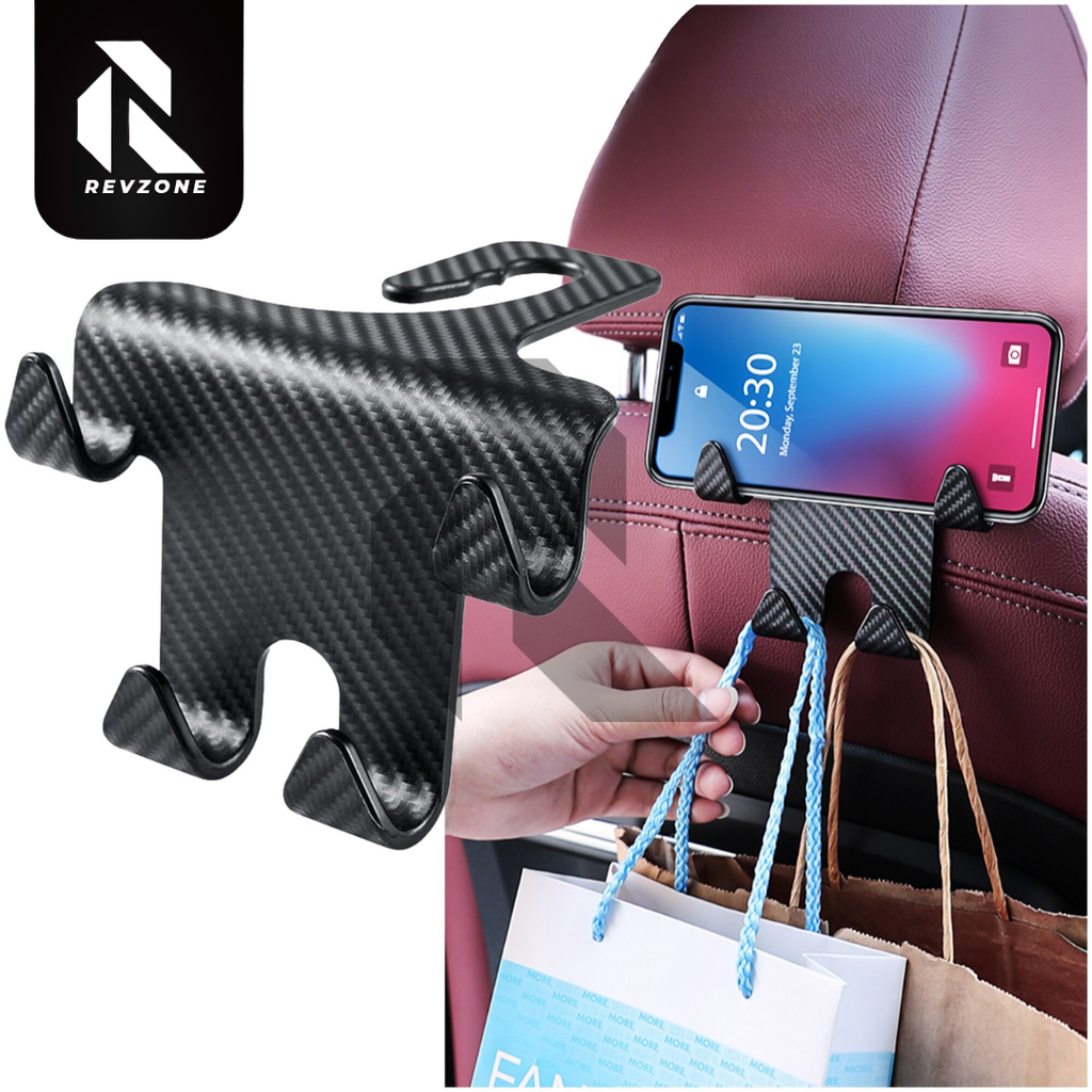 Universal Car Seat Back Hook Headrest Hanger – Bag, Purse & Clothes Holder Clip