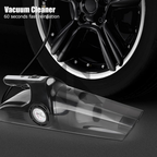 Portable 4-in-1 Car Vacuum Cleaner with Air Compressor, LED Light & Tire Pressure Gauge – DC 12V Powered