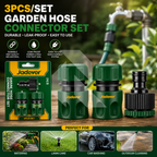 Jadever 3Pcs Fast Quick Hose Connector 1/2" ABS Plastic