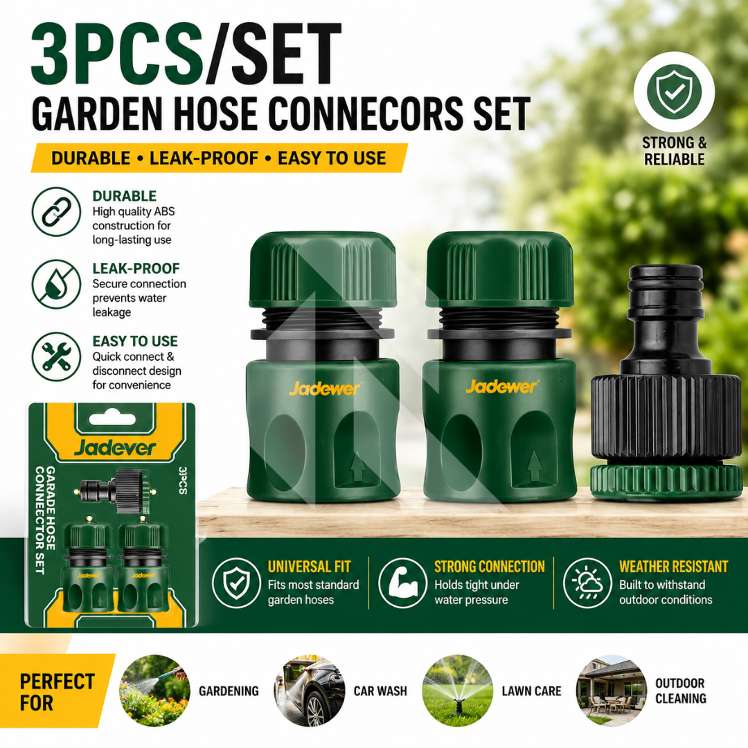 Jadever 3Pcs Fast Quick Hose Connector 1/2" ABS Plastic