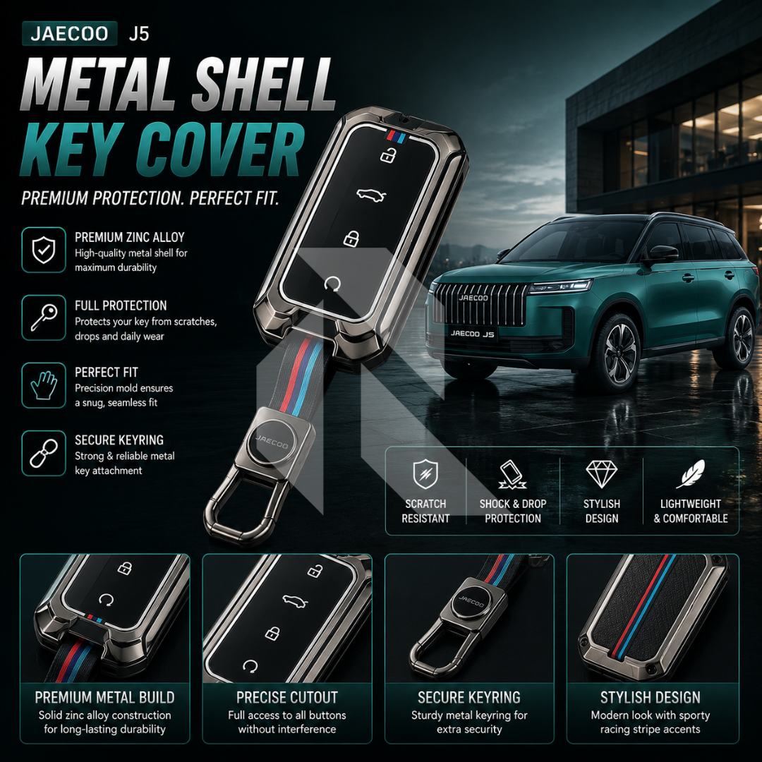Jaecoo J5 Metal Key Cover Premium Protective Case – Zinc Alloy Smart Key Protection Shell