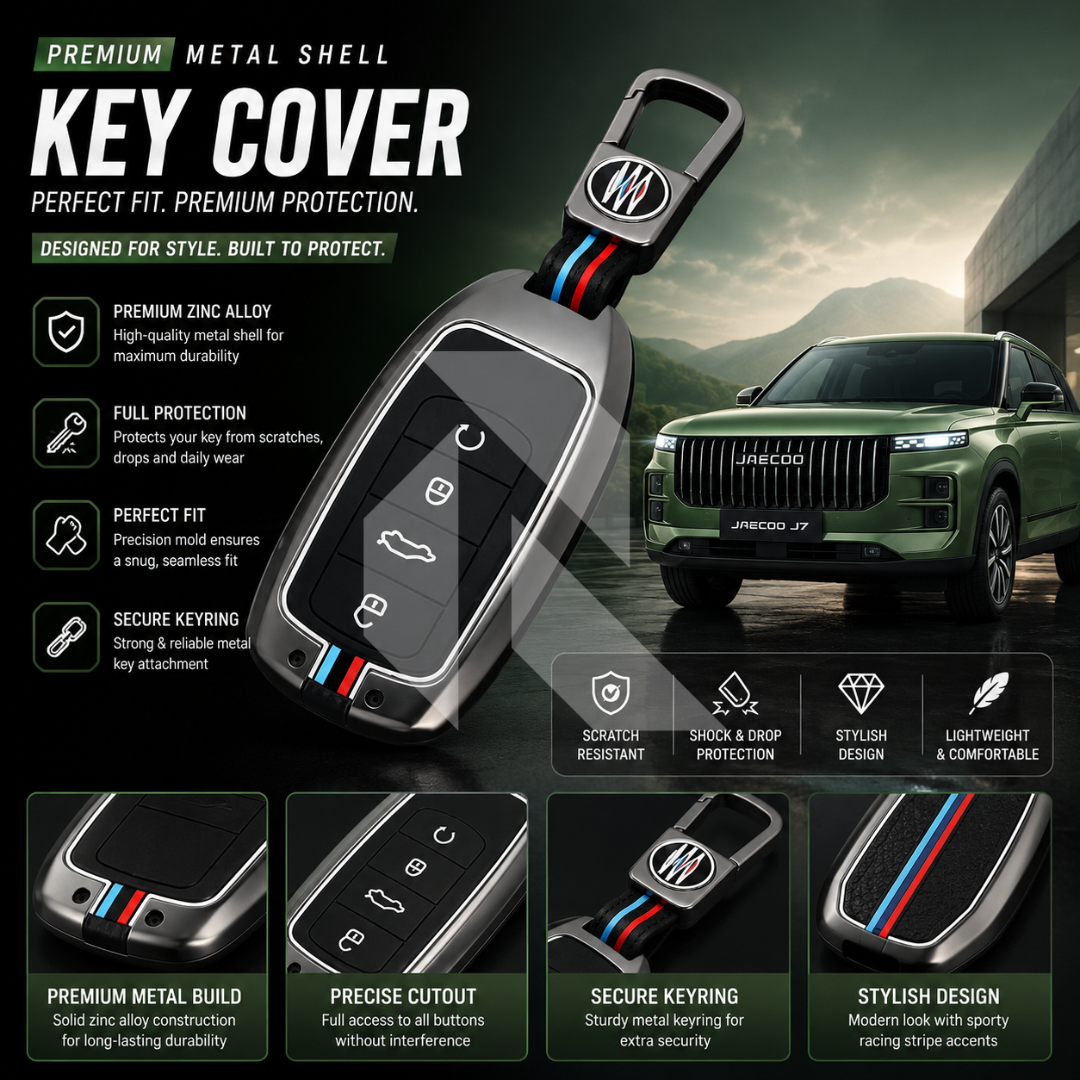 Jaecoo J7 Metal Key Cover Premium Protective Case – Zinc Alloy Smart Key Protection Shell