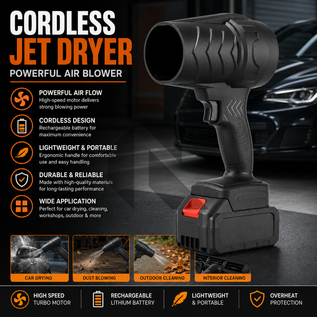 Portable Jet Blower – High-Speed Mini Air Dryer Fan | Cordless Car Detailing Tool