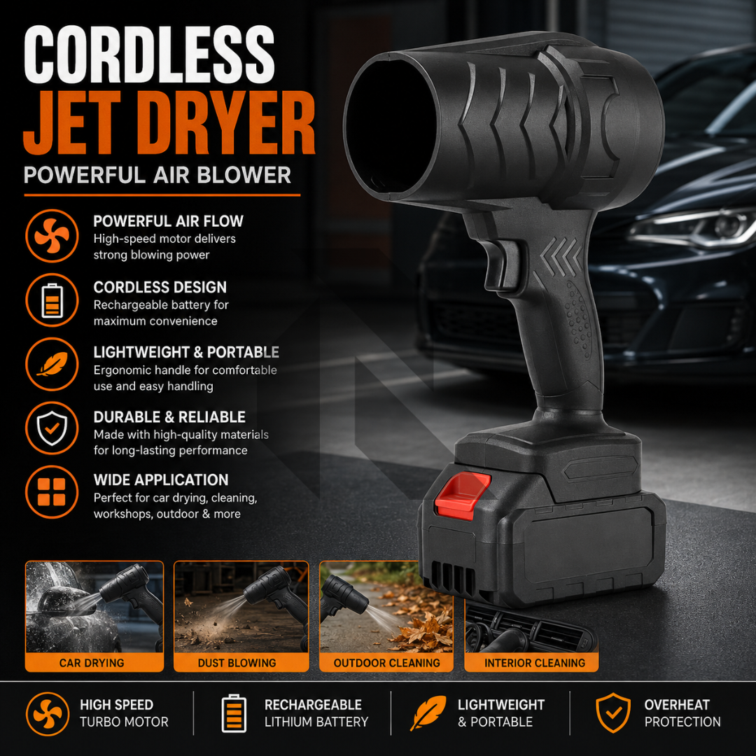 Portable Jet Blower – High-Speed Mini Air Dryer Fan | Cordless Car Detailing Tool