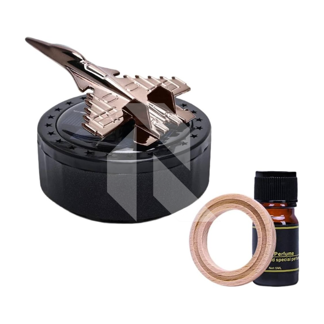 Fighter Jet Solar Car Dashboard Air Freshener – 360° Rotating Freshener with Premium Design