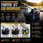 Fighter Jet Solar Car Dashboard Air Freshener – 360° Rotating Freshener with Premium Design