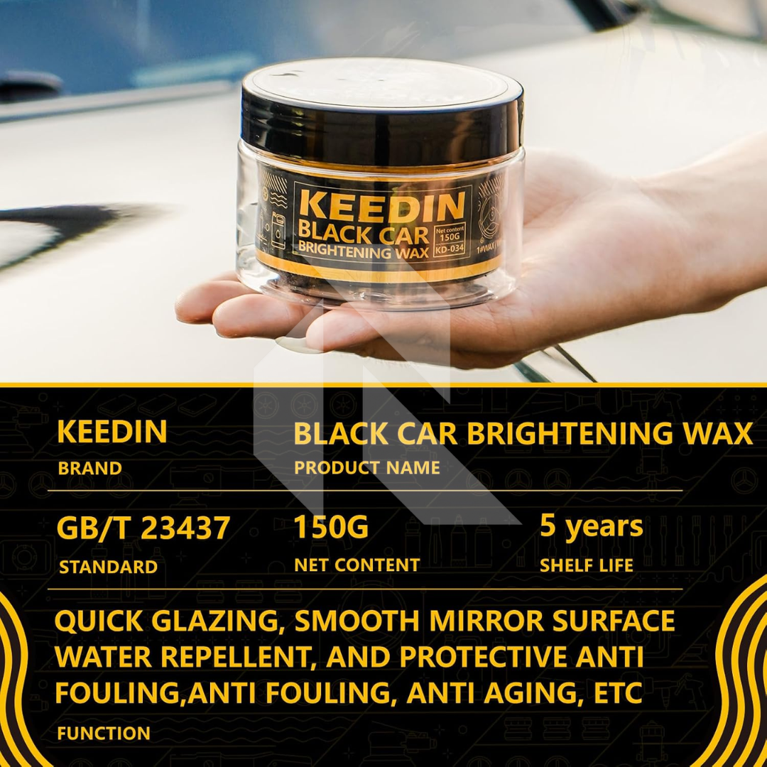 Keedin Black Car Brightening Wax 150G – Deep Black Shine & Long Lasting Paint Protection Wax