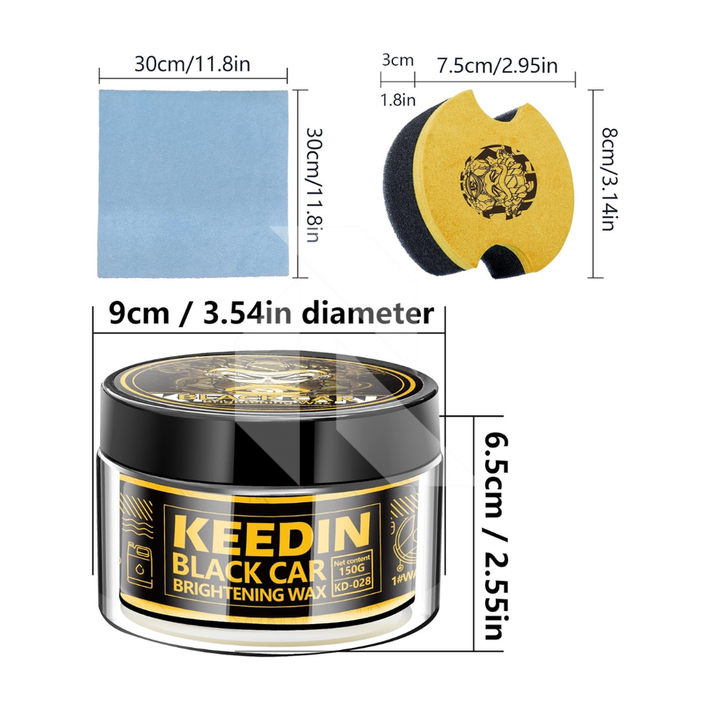 Keedin Black Car Brightening Wax 150G – Deep Black Shine & Long Lasting Paint Protection Wax