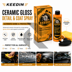 Keedin Ceramic Gloss Detail & Coat Spray 500ML with Microfiber Cloth