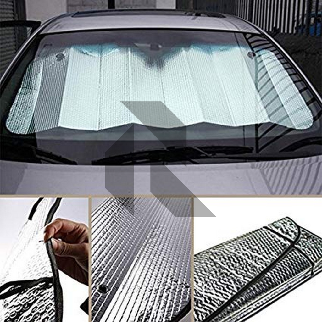 Car Windscreen Sun Shade Aluminium Foil – Universal Foldable Front Windshield Sunshade
