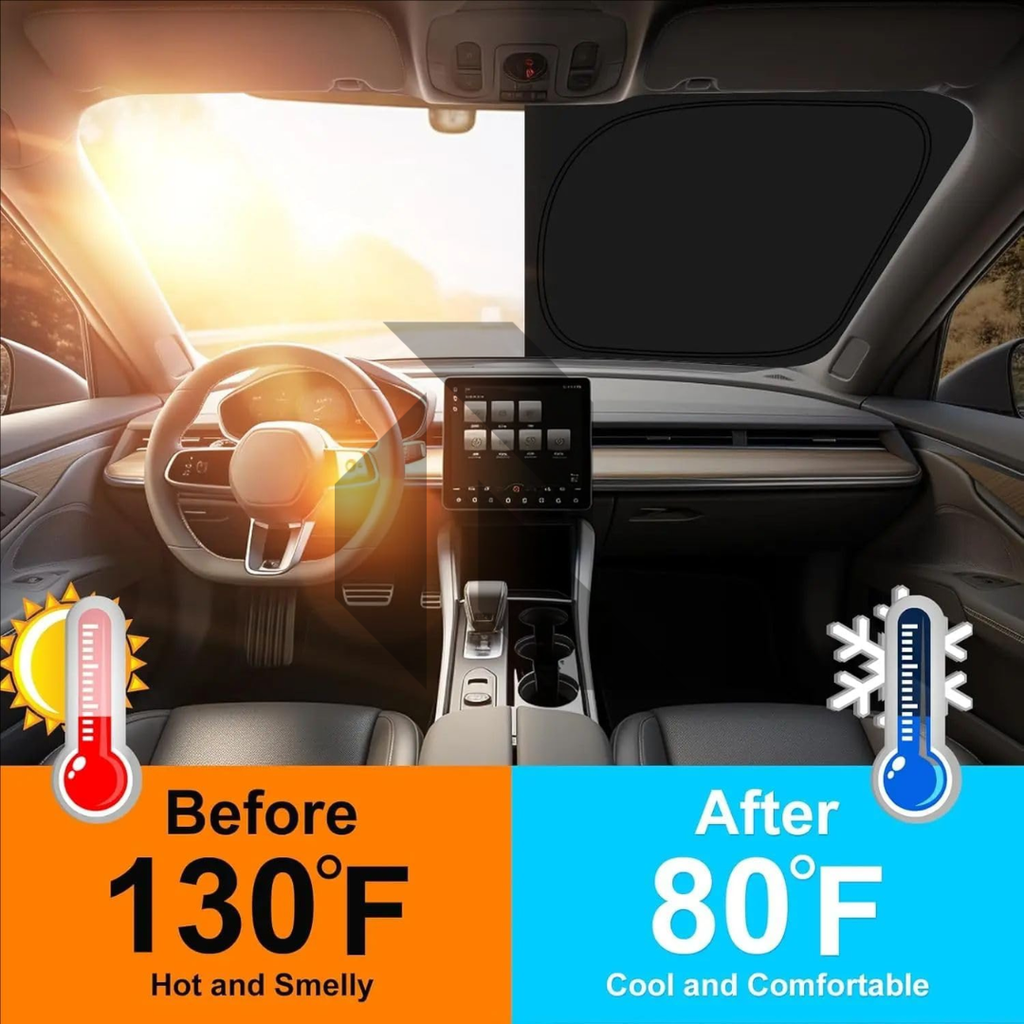 Car Windscreen Sun Shade Aluminium Foil – Universal Foldable Front Windshield Sunshade