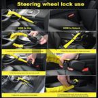 Portable Car Steering Wheel Lock with Seat Belt Buckle – Sturdy Anti-Theft Security Lock
