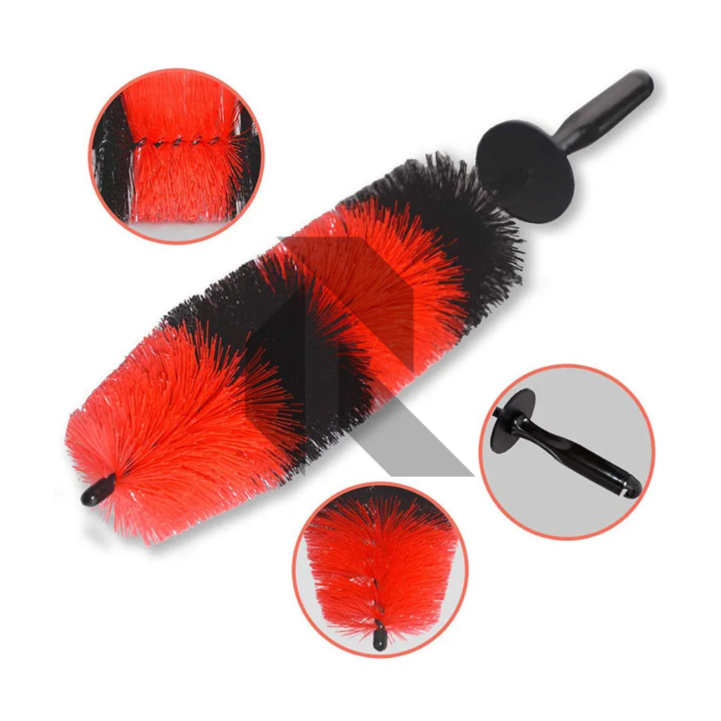 Long Grip Car Wheel Brush – Multi-Purpose Rim, Tire & Engine Detailing Brush