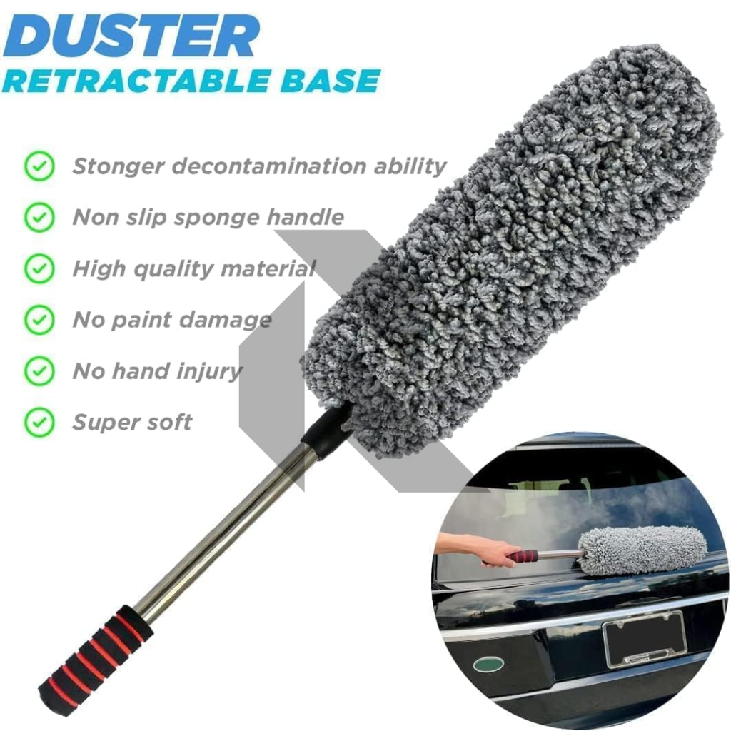 360° Microfiber Car Retractable Handle Duster – Extendable Soft Chenille Cleaning Brush