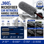 360° Microfiber Car Retractable Handle Duster – Extendable Soft Chenille Cleaning Brush