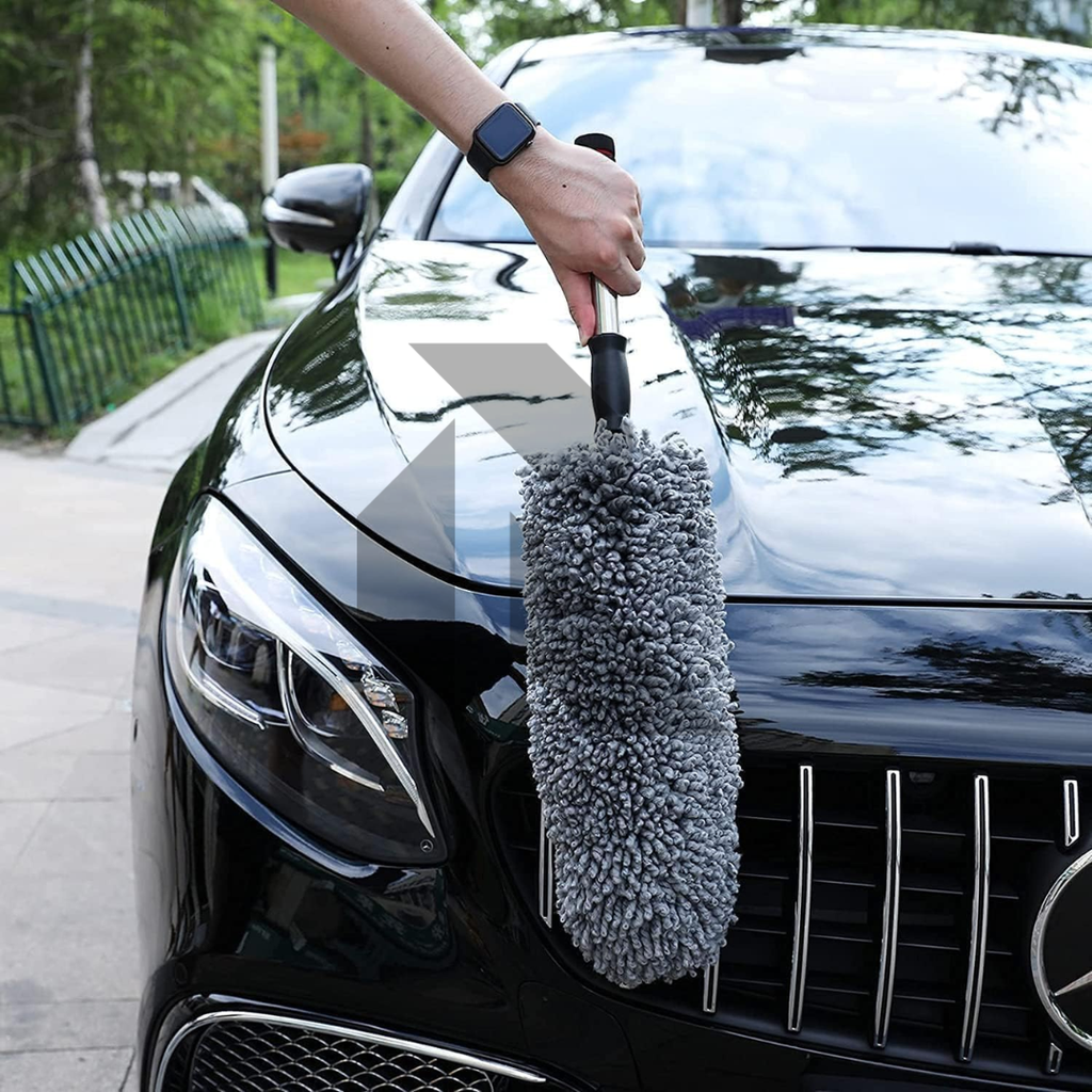 360° Microfiber Car Retractable Handle Duster – Extendable Soft Chenille Cleaning Brush