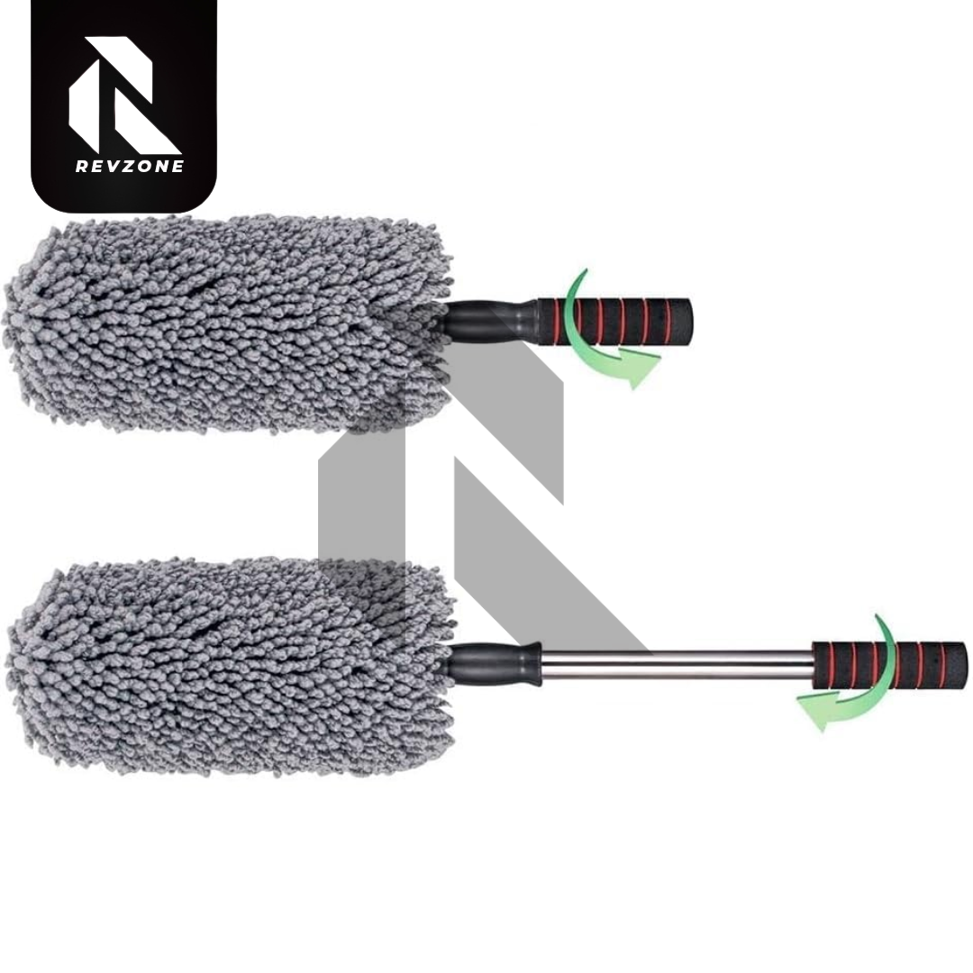 360° Microfiber Car Retractable Handle Duster – Extendable Soft Chenille Cleaning Brush