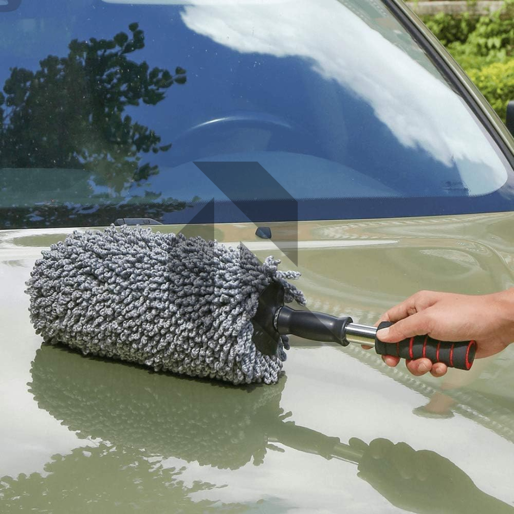 360° Microfiber Car Retractable Handle Duster – Extendable Soft Chenille Cleaning Brush