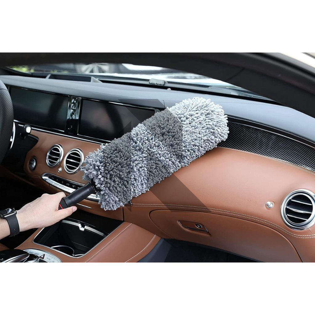 360° Microfiber Car Retractable Handle Duster – Extendable Soft Chenille Cleaning Brush