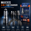 Maxxis Car Dual USB Mobile Charger 4.8A with 3-in-1 Cable – Fast Charging Car Adapter for All Devices