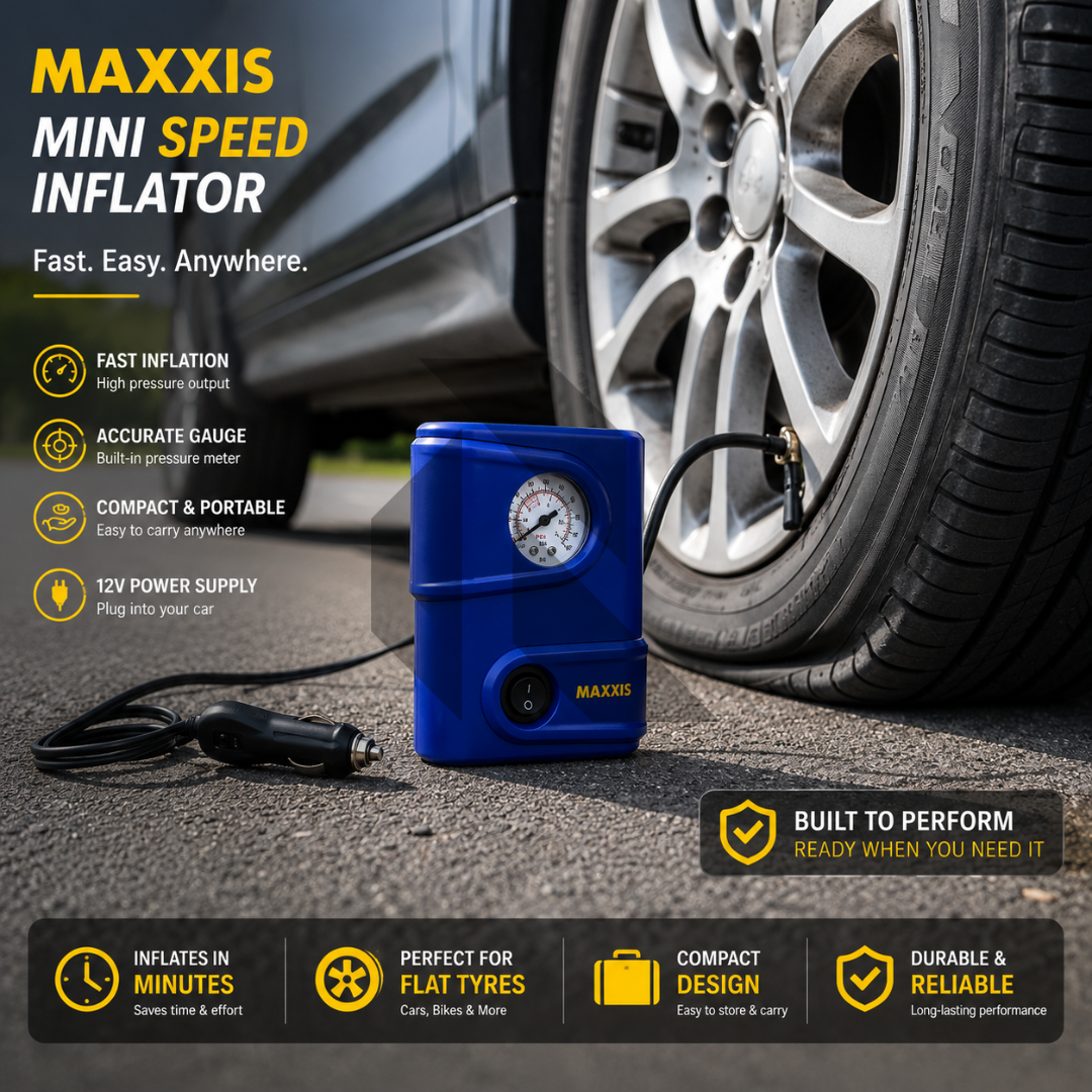 MAXXIS Mini Speed Inflator P010 12V Portable Air Compressor for Car, Bike & Bicycle Tires Main image