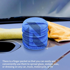Soft Microfiber Wax Applicator Pad with Finger Pocket – Premium Car Polish & Wax Applicator