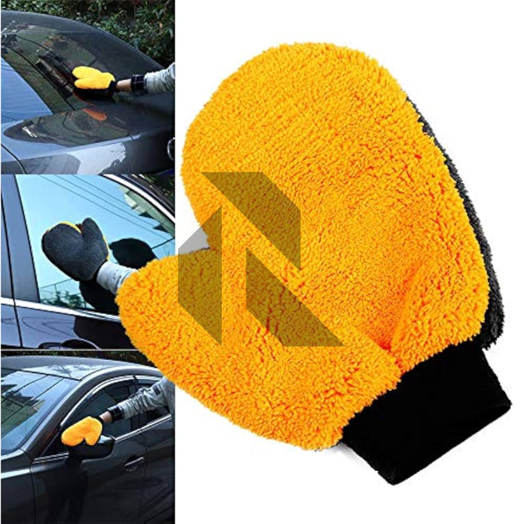 Soft Coral Fleece Double-Sided Car Washing Gloves – Ultra Soft Scratch-Free Wash Mitt