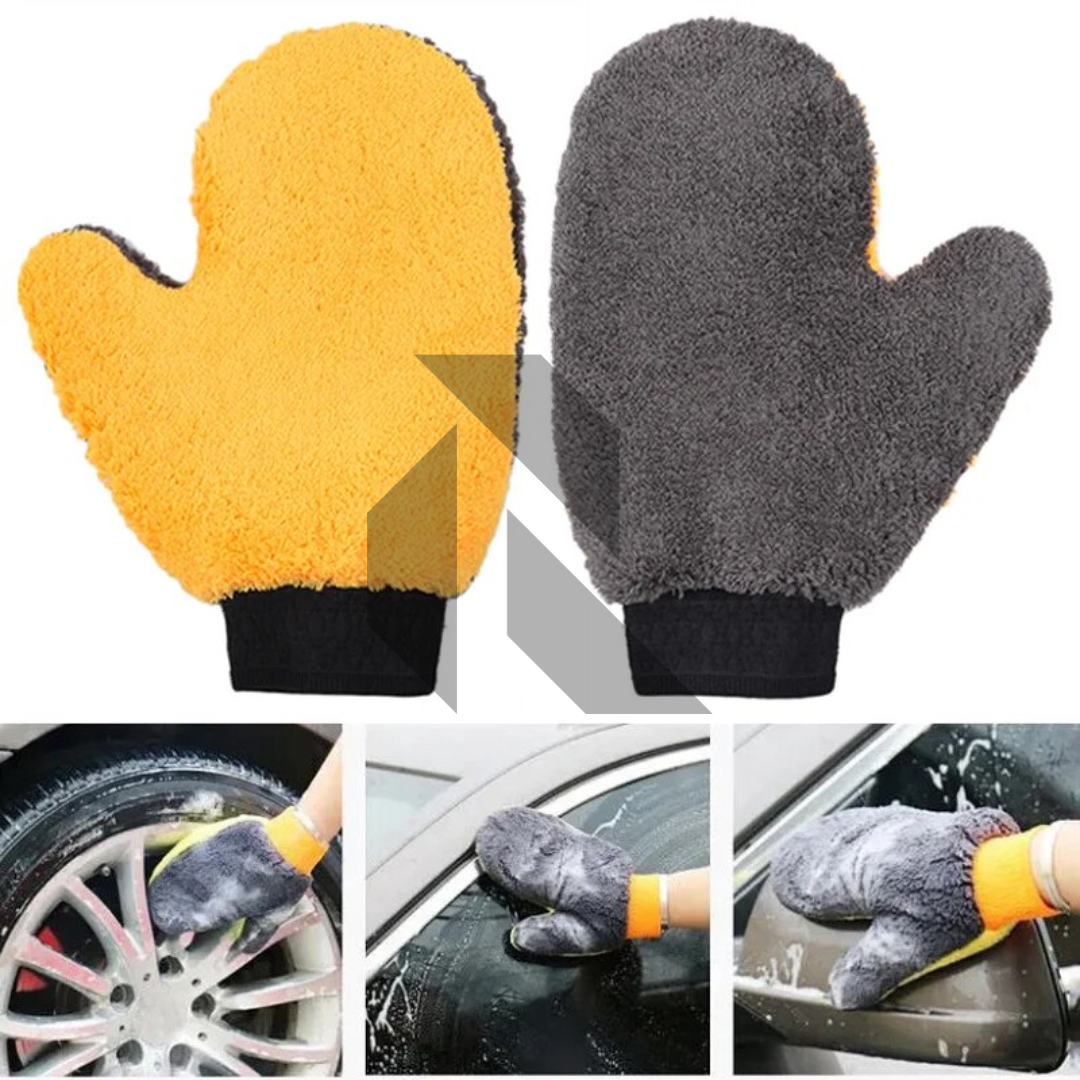 Soft Coral Fleece Double-Sided Car Washing Gloves – Ultra Soft Scratch-Free Wash Mitt Main image